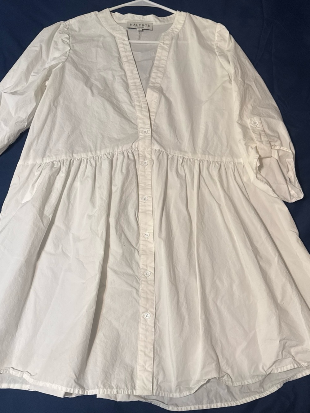 Hale Bob White Button-Front Tiered Dress
